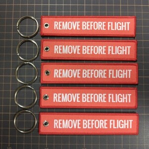 REMOVE BEFORE FLIGHT キーリング キーホルダー 5個