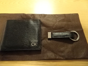 Calvin Klein カルバンクライン　サイフ　キーホルダー　セット　サイフ中古　キーホルダー未使用　メンズ