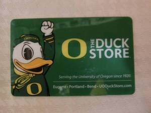 USA入手 USカレッジ OREGON DUCKS STORE プラスティックカード