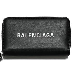 国内正規品 BALENCIAGA EVERYDAY ROUND ZIP COIN CASE 黒 640535 バレンシアガ フラグメントケース 小銭入れ 財布 本物