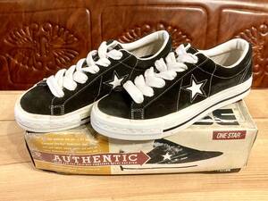 ★☆希少レア!converse ONE STAR SUEDE 黒/白 6.5 25cm コンバース ワンスター スエード ブラック/ホワイト デッド ビンテージ 239☆★