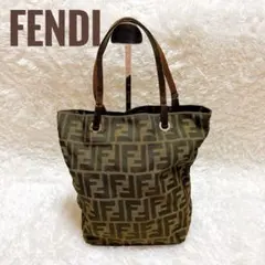 FENDI 【美品】✨ズッカ　トートバッグ　キャンバス　レザー