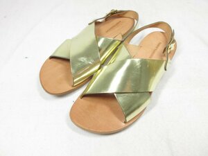 美品 【ファビオルスコーニ FABIO RUSCONI】 ストラップサンダル 靴 (レディース) size37 ゴールド系 ●18LZ4127●