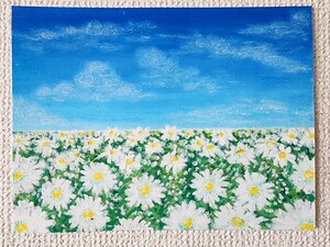 風景画　花　アート　花の絵　パステル画　絵　絵画　花畑