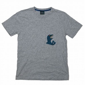 ポールスミス PAUL SMITH ダイナソーモチーフ プリント Tシャツ カットソー トップス 半袖 グレー サイズM DINO ONE POINT POCKET T-SHIRT