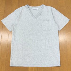 NANO UNIVERSE ナノユニバース Ｖネック ポケット Tシャツ L グレー 半袖 ポケT カジュアル 国内正規品 メンズ 紳士