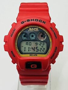 【2000本限定】G-SHOCK×A BATHING APE Gショック×エイプ コラボ 2000本限定 三つ目 赤 DW-6900 