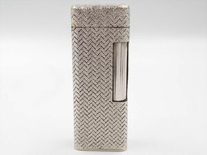 19002Re dunhill ダンヒル ライター 18K 金無垢 アウタージャケット メッシュ スクエア バーレイ ホワイトゴールド