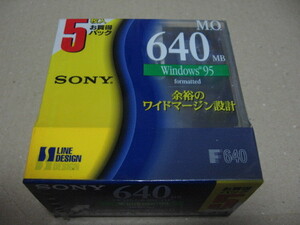 SONY MOディスク 640MB 5枚 Windows95 formatted 日本 5EDM-640CDF
