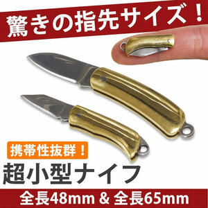 送料無料 超小型ナイフ 指先サイズ 折りたたみ式 コンパクト 持ち運び キャンプ アウトドア 釣り レジャー ミニナイフ 携帯 【小タイプ】