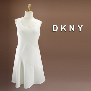 新品 DKNY 16/21号 ダナキャラン 白 Aライン ワンピース パーティドレス 大きいサイズ 二次会 フォーマル お呼ばれ 発表会演奏会 葵32J1904