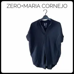 【ZERO+MARIA CORNEJO】美品　半袖シャツ　ブラウス　シルク　黒