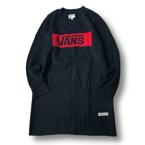 《良品◎》VANS バンズ★ビッグロゴデザイン*ロングニット*セーター*ネイビー*サイズM(LW1917)◆S60