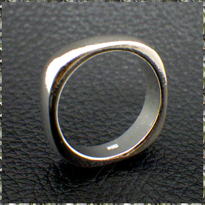 [RING] 925 Sterling Silver Plated Round Square シャイニング ラウンド スクエア シルバー 4.5mm リング 20号 (4.8g)