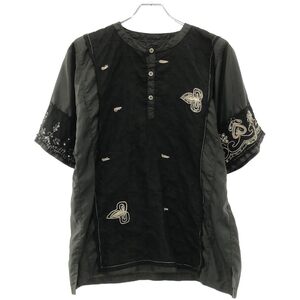 JUNYA WATANABE COMME des GARCONS MAN コムデギャルソンマン エンブロイダリースパンコールデザインTシャツ M ITVSPP12P9Z8