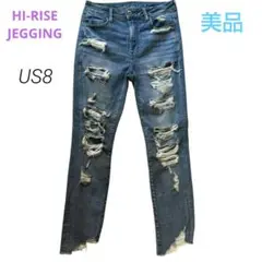 【超人気モデル】アメリカンイーグル JEGGING リペアダメージデニム US8