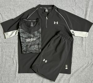 UNDERARMOUR 新品未使用NEWMODEL2024 UAヤード ケージ ジャケット・UAウーブンショーツベースボールトレーニングウェア３セット