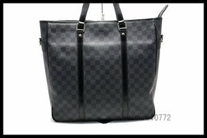 希少美中古■LOUIS VUITTON ダミエグラフィット タダオ レザー トートバッグ ルイヴィトン■0530ac26381