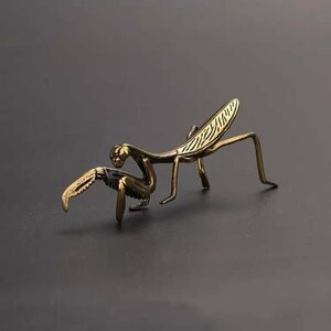 hzh281★ 伝統工芸品 純銅製 銅製置物 カマキリ 蟷螂