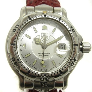 タグホイヤー 腕時計 6000シリーズ プロフェッショナル アナログ クオーツ デイト WH1313-K1 赤 レッド 文字盤シルバー ■SMV1 レディース