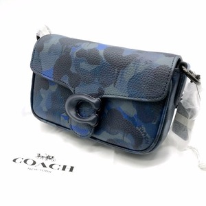 COACH バッグ ショルダーバッグ 斜め掛け 2Wsy カモプリント スムースレザー かばん ミニバッグ 男女兼用 ブルー コーチ 服飾小物 B0977◆