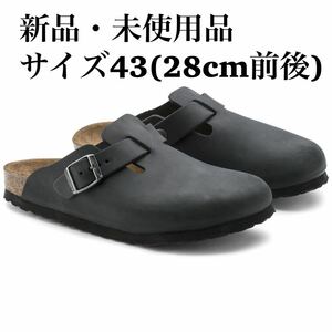 BIRKENSTOCK ビルケンシュトック Boston/ボストン オイルドヌバック ブラック メンズ サンダル 43