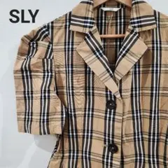 【美品】スライ ALAND CHECK SH DRESS ベージュ チェック