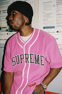 【新品未着用】Supreme Polartec Baseball Jersey Pink M 24FW 国内正規品付属品完備フリースベースボールジャージボックスロゴboxlogonike