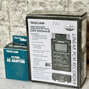 送料無料 TASCAM リニアPCMレコーダー DR-100MKⅡ ACアダプター付き ②