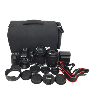 1円 Canon EOS 80D EF-S 55-250mm 1:4-5.6 IS STM 含む デジタル一眼レフカメラ レンズ C090044