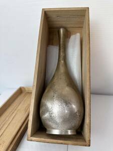 花瓶 花入 時代物 花器 銀瓶 銀器 銀0.313ｋｇ　箱付き