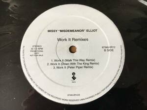 美品★MISSY MISDEMEANOR ELLIOTT/WORK IT REMIXES／12インチ（ミッシーエリオット RUN DMC）