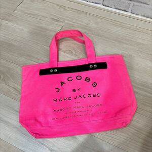 マークジェイコブス MARC JACOBS 鞄 トートバッグ ピンク トート キャンバス 美品！蛍光ピンク