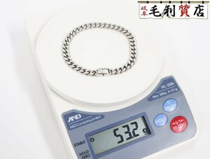 PT850 プラチナ53.2g 　2メン 喜平 ブレスレット キヘイ ２面 ダブル 白金 プラチナ PT 【中古】 ジュエリー