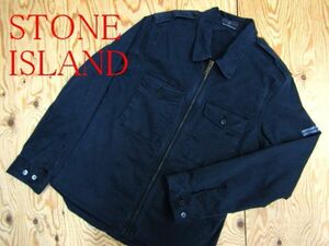 ★ストーンアイランド STONE ISLAND★メンズ ワンポイント刺繍 コットンジップシャツジャケット★R60609040A