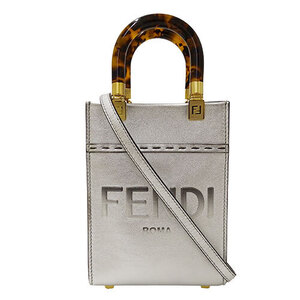 フェンディ FENDI バッグ レディース ブランド ハンドバッグ ショルダーバッグ 2way レザー サンシャインショッパーミニ シルバー 8BS051