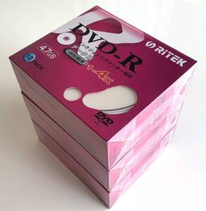 ★未開封品★データ用DVD-R 30枚(10枚パック×3個) 4倍速 4.7GB 120分 ライテック RITEK D-R4X10PW