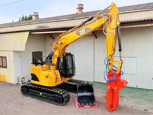  314DCR CAT 油圧ショベル ユンボ5本配管 全回転ハサミ 標準バケットセット AC キャビンパッド新品 4way マルチ Am fm あり クレーン仕様 