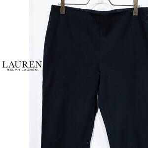 4(160）レディース / RALPH LAUREN ラルフローレン ストレッチパンツ スリム ブラックパンツ 黒 古着 コットン ビスコース