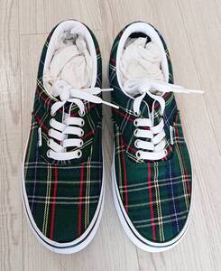 □新品未使用 US8 / 26CM VANS ERA 緑系チェック V95CF T.CHK バンズ オーセンティック エラ #S03