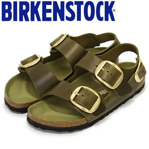 BIRKENSTOCK (ビルケンシュトック) 1024082 MILANO BIG BUCKLE ミラノ ビッグバックル オイルドレザーサンダル GREEN OLIVE ナロー幅 BI251