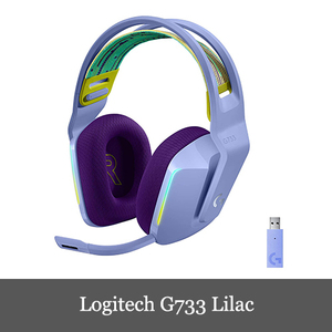 Logitech G733 Lilac ゲーミングヘッドセット LIGHTSPEEDワイヤレス 7.1ch BLUE VO!CE搭載マイク 278g PS5 PS4 PC 一年間保証輸入品
