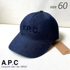 新品 A.P.C. アーペーセー VPC ロゴ デニム キャップ 60メンズ APC インディゴ Casquette Eden Vpc INDIGO apc 送料無料