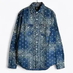 【極美品】RRL INDIGO BANDANNA SHIRT ダブルアールエル