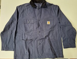 中古 Carhartt カーハート 野村訓市 Kunichi Nomura セットアップスーツS 青 ブルー 紺 ネイビー 綿 コットン 襟 メンズ W77