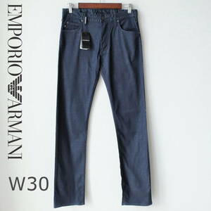 新品 EMPORIO ARMANI エンポリオアルマーニ ストレッチ レギュラー スリム ジーンズ デニム インディゴ ネイビー メンズ W30 Mサイズ