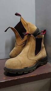 RED BACK オーストラリア製 Work & Safety Boot Bobcat USBBA スウェードレザー サイドゴア ブーツ カーキ系 UK5 約24cm