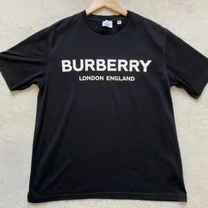 【極美品・現行タグ】 BURBERRY バーバリー メンズ 半袖 Tシャツ ビッグロゴ プリント ブラック 黒 Sサイズ 定番モデル