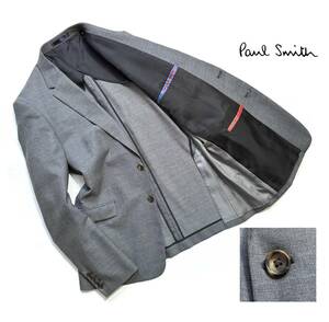 極美品【定価6万】Paul Smith ポールスミス テーラードジャケット L2 メンズ ウール 背抜き【美シルエット】春夏向け 日本製 グレー