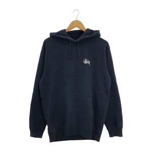 【中古】STUSSY 両面ロゴプリント パーカー L ネイビー ステューシー[240010446618]